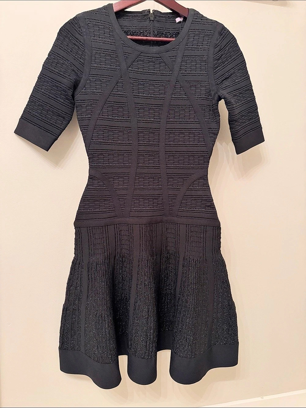 Herve Leger Black Clara Dress Size Small